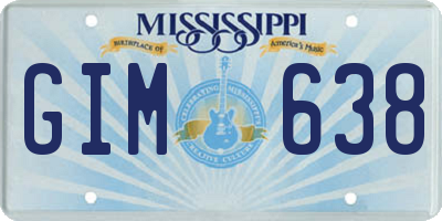 MS license plate GIM638