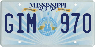 MS license plate GIM970