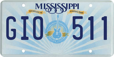 MS license plate GIO511