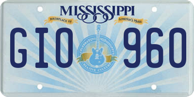 MS license plate GIO960