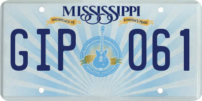 MS license plate GIP061