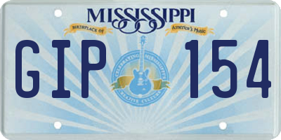 MS license plate GIP154