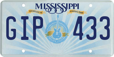 MS license plate GIP433