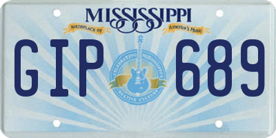 MS license plate GIP689