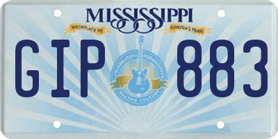 MS license plate GIP883