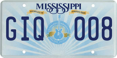 MS license plate GIQ008