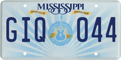 MS license plate GIQ044