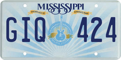 MS license plate GIQ424