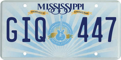 MS license plate GIQ447