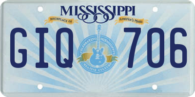MS license plate GIQ706