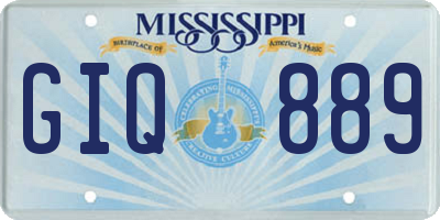 MS license plate GIQ889