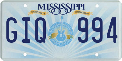 MS license plate GIQ994