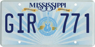 MS license plate GIR771