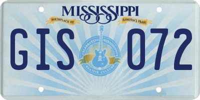 MS license plate GIS072