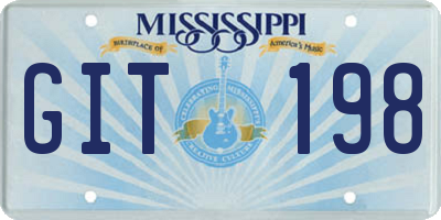 MS license plate GIT198