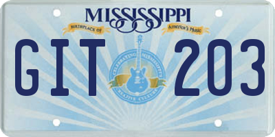 MS license plate GIT203