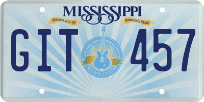 MS license plate GIT457