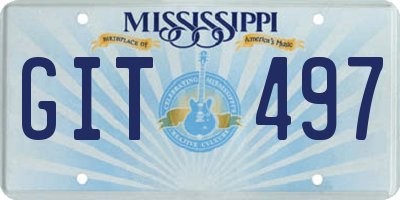 MS license plate GIT497