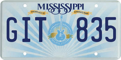 MS license plate GIT835