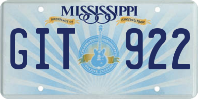MS license plate GIT922