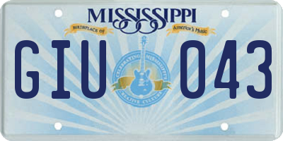 MS license plate GIU043