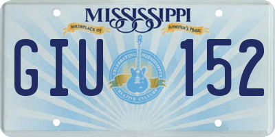 MS license plate GIU152
