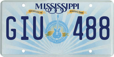 MS license plate GIU488