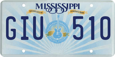 MS license plate GIU510