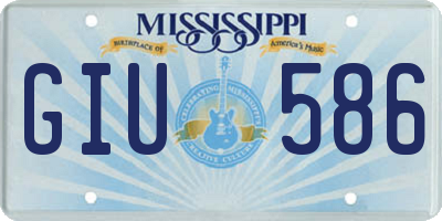 MS license plate GIU586