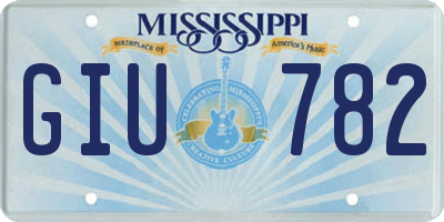 MS license plate GIU782