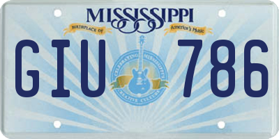 MS license plate GIU786