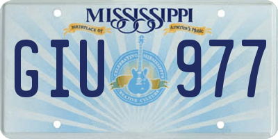 MS license plate GIU977