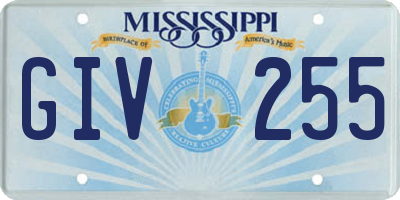 MS license plate GIV255