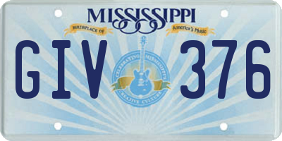 MS license plate GIV376