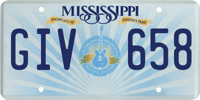 MS license plate GIV658