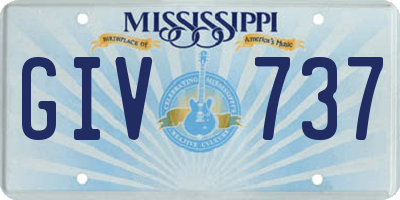 MS license plate GIV737