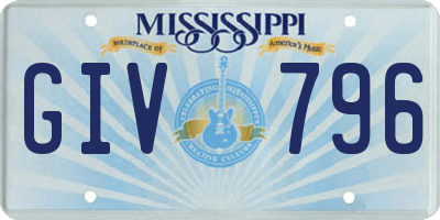 MS license plate GIV796