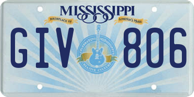 MS license plate GIV806