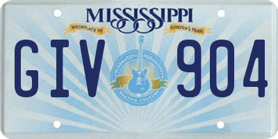 MS license plate GIV904