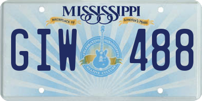 MS license plate GIW488