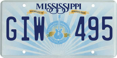 MS license plate GIW495