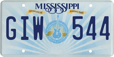 MS license plate GIW544