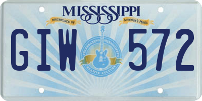 MS license plate GIW572