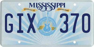 MS license plate GIX370