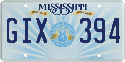MS license plate GIX394