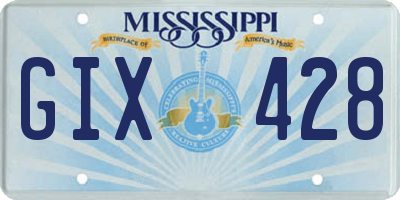 MS license plate GIX428