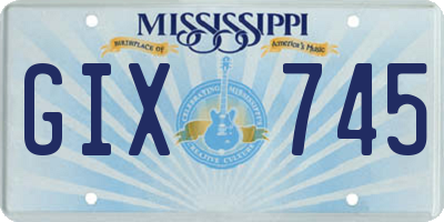 MS license plate GIX745