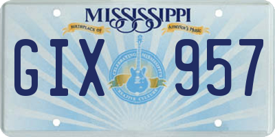 MS license plate GIX957