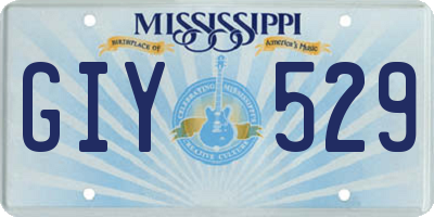 MS license plate GIY529