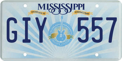MS license plate GIY557